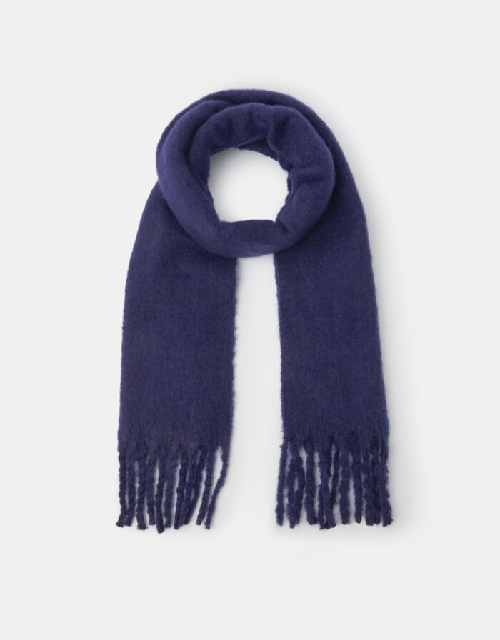 Soft Plain Scarf Deep Blue