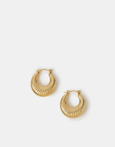 Stainless Steel Chunky Wavy Hoop Earrings